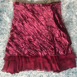Bebe wine red Midi skirt size L